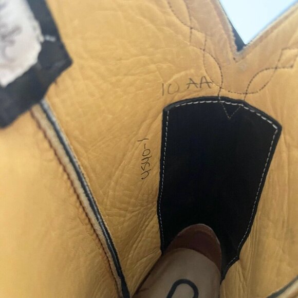 Rod Patrick Mens Cowboy Boots 10AA Black Caiman Leather Western Boots Blunt Toe - Picture 10 of 14